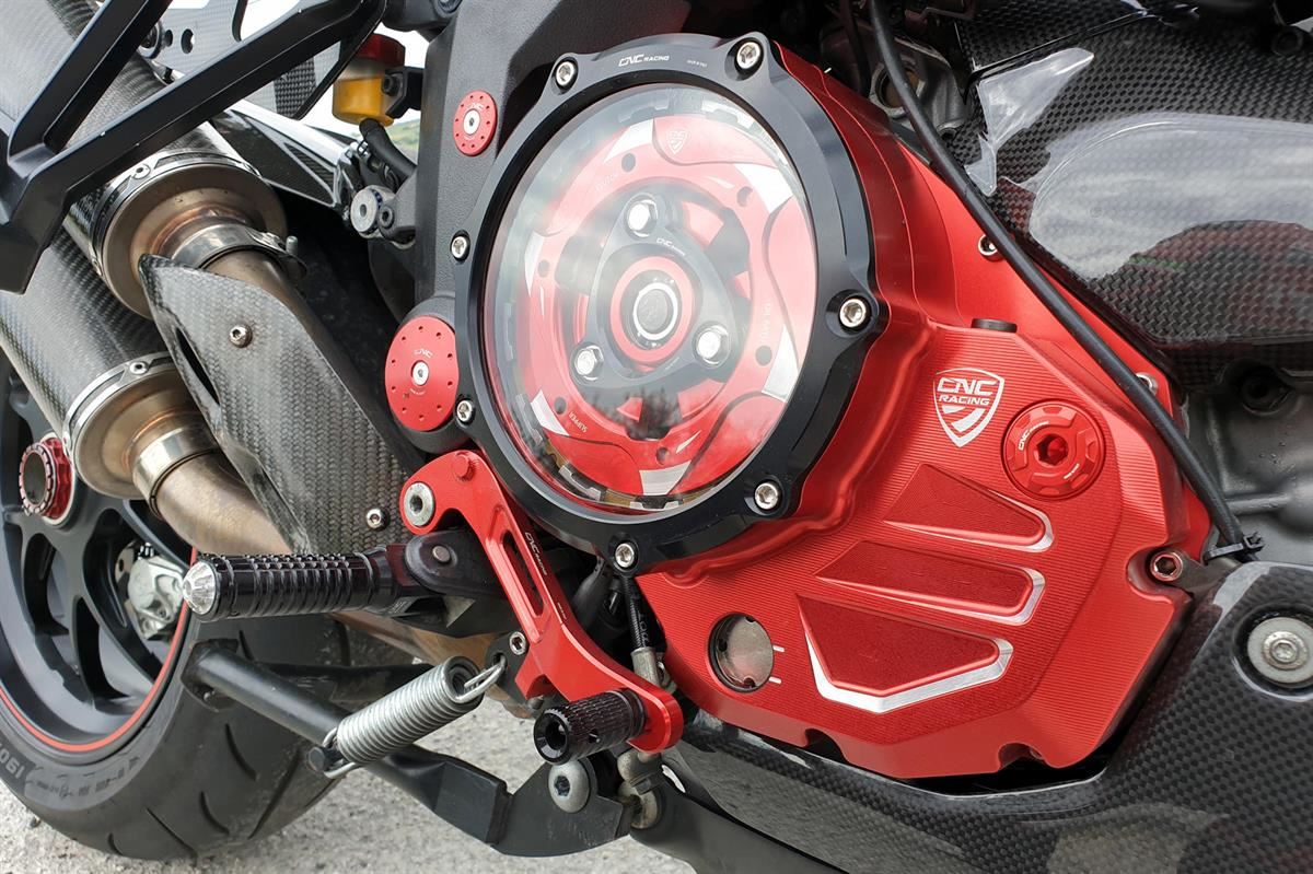 CNC Racing clutch cover Ducati Monster 696 clear Bicolor - CA501BG