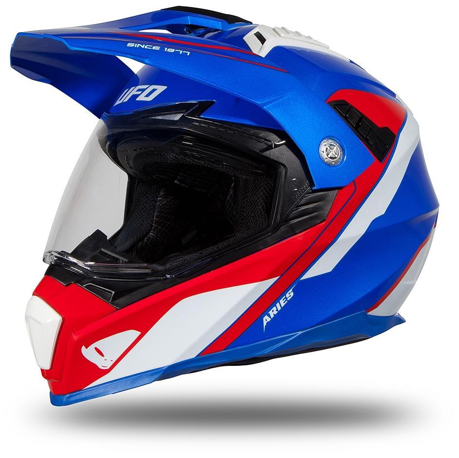 Helmet enduro-touring UFO Aries blue, red and white glossy