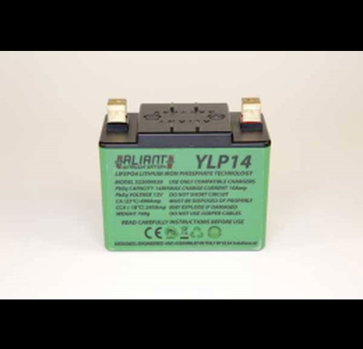 Batteria al Litio Aliant per Buell 1125 R 08-10 modello ULTRALIGHT Y-LP14 (Peso 760g - Dimensioni 114x69x90 mm)
