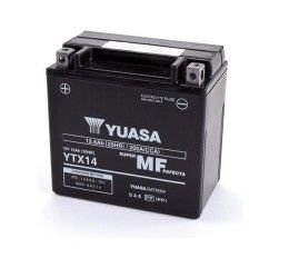 Batteria Yuasa per Aprilia Caponord 1000 ABS 01-09 YTX14 da 12V/12AH (Dimensioni 150x87x145 mm)