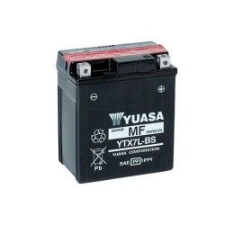 Batteria Yuasa per Derbi Senda 125 SM 4T 04-07 YTX7L-BS da 12V/6AH (Dimensioni 114x71x131 mm)