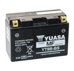 Batteria Yuasa per Yamaha MT-03 660 05-13 YT9B-BS da 12V/8AH (Dimensioni 170x50x105 mm)