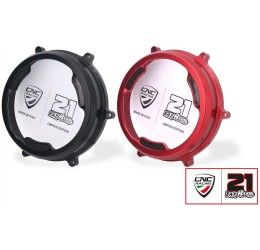 Coperchio carter frizione trasparente con inserti in cabonio CNC Racing per Ducati 1199 Panigale 12-14 Troy Bayliss Limited Edition