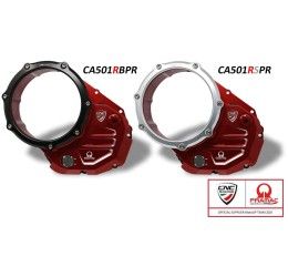Coperchio carter frizione trasparente CNC Racing per Ducati 848 EVO 11-13 Pramac Racing Limited Edition