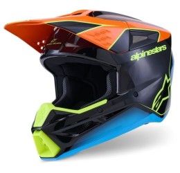 Casco cross enduro Alpinestars sm3 fray colore Nero-Arancio-Giallo
