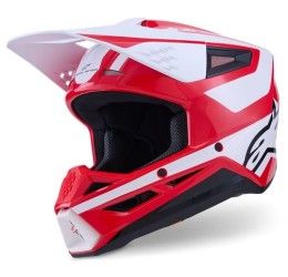 Casco cross enduro Alpinestars sm3 heat colore Nero-Rosso-Bianco