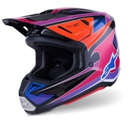Casco cross enduro Alpinestars sm7 fuse colore Blu rosa viola