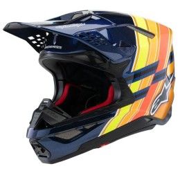 Casco cross enduro Alpinestars Supertech M10 colore Blu-Arancio-Giallo