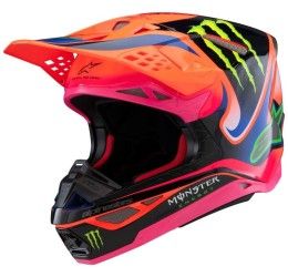 Casco cross enduro Alpinestars Supertech M10 Deegan colore Arancione rosa viola