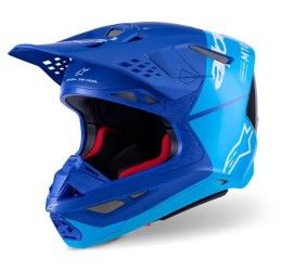 Casco cross enduro Alpinestars Supertech M10 flood colore Nero-Blu