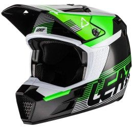 Casco cross enduro Leatt 3.5 per bambino colore nero-bianco-verde fluo