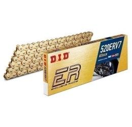 Catena passo 520 DID 520 ERV7 RACING Gold & Gold 128 maglie con X2-RING e giunto a rivetto
