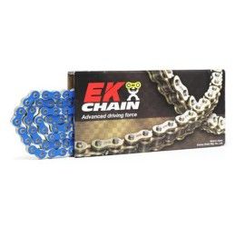 Catena passo 525 EK Chain MVXZ2 120 maglie con QX-RING con falsamaglia a rivetto colore blu