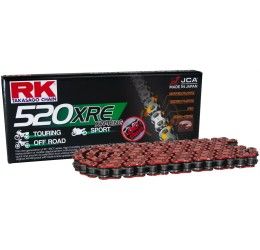 Catena passo 520 RK 520 XRE 120 maglie con XW-RING e con giunto a rivetto colore Rosso