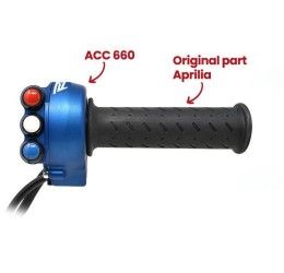 Comando gas con pulsantiera blu integrata Jetprime per Aprilia RSV4 1100 Factory 2020