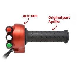 Comando gas con pulsantiera rossa integrata Jetprime per Aprilia RSV4 1100 19-20