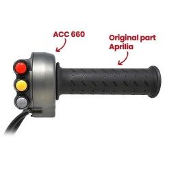 Comando gas con pulsantiera titanio integrata Jetprime per Aprilia Tuono 660 21-24
