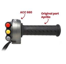 Comando gas con pulsantiera titanio integrata Jetprime per Aprilia Tuono 660 21-24