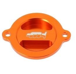 Coperchio filtro olio in ergal anodizzato arancione Motocross Marketing AV3289A