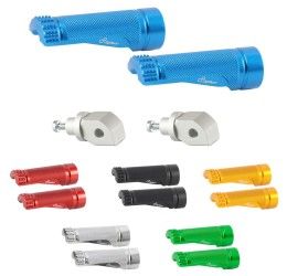 Coppia poggiapiedi in ergal Lightech per pedane passeggero originali con supporto snodato dedicato per Kawasaki ER6N 06-08
