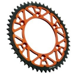 Corona bimetallica JT Sprockets passo 520 per KTM 200 EXC 98-16 TWINSTAR colore arancione