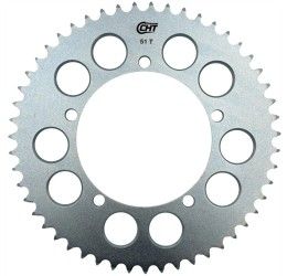 Corona acciaio CHT Chiaravalli C passo 420 per Aprilia RX 50 98-05 colore argento