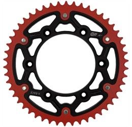 Corona bimetallica CHT Chiaravalli X-RACE passo 520 per GasGas MCF 350 22-25 colore nero/rosso