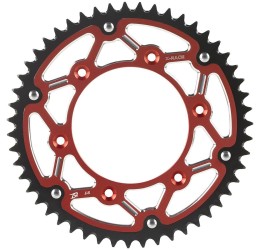 Corona bimetallica CHT Chiaravalli X-RACE passo 520 per Honda CR 125 87-07 colore rosso