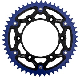 Corona bimetallica CHT Chiaravalli X-RACE passo 520 per Husqvarna SMS 610 01-09 colore nero/blu