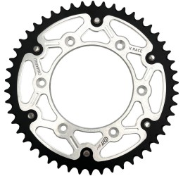 Corona bimetallica CHT Chiaravalli X-RACE passo 520 per KTM 250 EXC TBI 24-25 colore argento