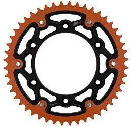 Corona bimetallica CHT Chiaravalli X-RACE passo 520 per KTM 505 SX-F 08-09 colore nero/arancione