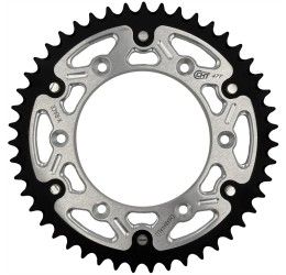 Corona bimetallica CHT Chiaravalli X-RACE passo 520 per KTM 625 SMC 05-06 colore argento