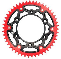 Corona bimetallica CHT Chiaravalli X-RACE passo 520 per Voge Valico 300 Rally 23-25 colore nero/rosso