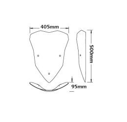 Cupolino Isotta alto per Ducati multistrada 1200 enduro 2015> TRASPARENTE (500mmx405mm)