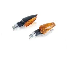 Frecce Led PUIG modello tip nero - base nera e lenti arancioni - omologate secondo gli standard europei - dimensioni: 68x30