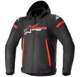 Giacca moto Alpinestars Zaca Waterproof colore Nero-Rosso-Bianco
