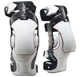 Ginocchiere tutore POD K8 3.0 in carbonio nero/bianco (COPPIA)
