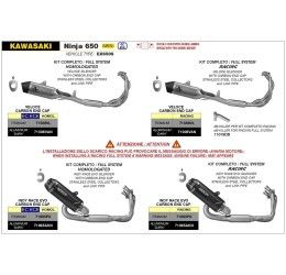 Scarico completo Arrow con terminale Indy Race EVO in titanio omologato per Kawasaki Ninja 650 2024
