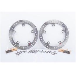 Kit coppia dischi freno anteriori Braking per BMW R 1200 GS Adventure 2014 R-FLO flottante MAGGIORATI da 320mm + distanziali e bulloni dedicati per pinze freno originali