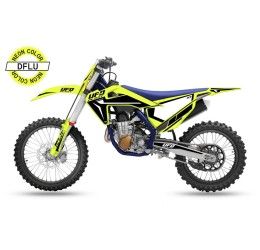 Kit Grafiche completo UFO per Husqvarna TC 125 19-22 Adesivi stokes giallo fluoro