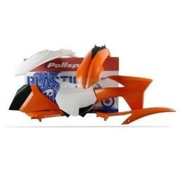 Kit plastiche base enduro / completo MX Polisport per KTM 125 SX 2012 arancione/bianco