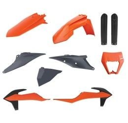 Kit plastiche base enduro / completo MX Polisport per KTM 250 EXC-F 20-23 arancione 16/nardo grey