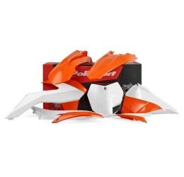 Kit plastiche base enduro / completo MX Polisport per KTM 250 SX 13-16 arancione/bianco