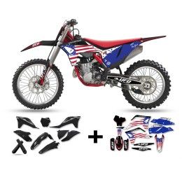 Kit Plastiche + Grafiche UFO per GasGas MCF 450 21-23 Adesivi patriot nero