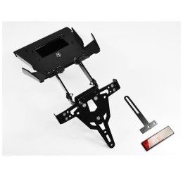 KIT Portatarga PRO Ibex Zieger per Ducati Monster 1100 EVO 11-13 regolabile con Lucetarga LED + Catadiottro