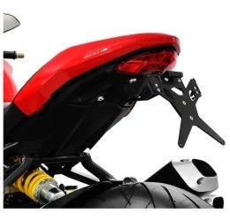 KIT Portatarga X-Line Ibex Zieger per Ducati Monster 797 17-20 regolabile con Lucetarga LED + Catadiottro