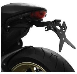 KIT Portatarga X-Line Ibex Zieger per Ducati Scrambler 800 Cafe Racer 17-20 regolabile con Lucetarga LED + Catadiottro