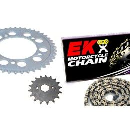 Kit trasmissione PBR per MV Agusta Brutale 675 12-17 (Catena EK 520 MVXZ 110 maglie - Pignone 16 - Corona 43 - Passo 520) Verifica Pignone