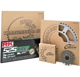Kit trasmissione CHT Chiaravalli per kawasaki w800 dlf 2020 (Catena RK 520 XRE 104 maglie - Pignone 15 - Corona 37 - Passo 520) Catena colore ORO