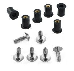 Kit viti Cupolino ACCIAO INOX Pro-Bolt per Piaggio Vespa GTS 300 09-18 - 4 viti testa svasata M5x20mm - per cupolino originale faro alto